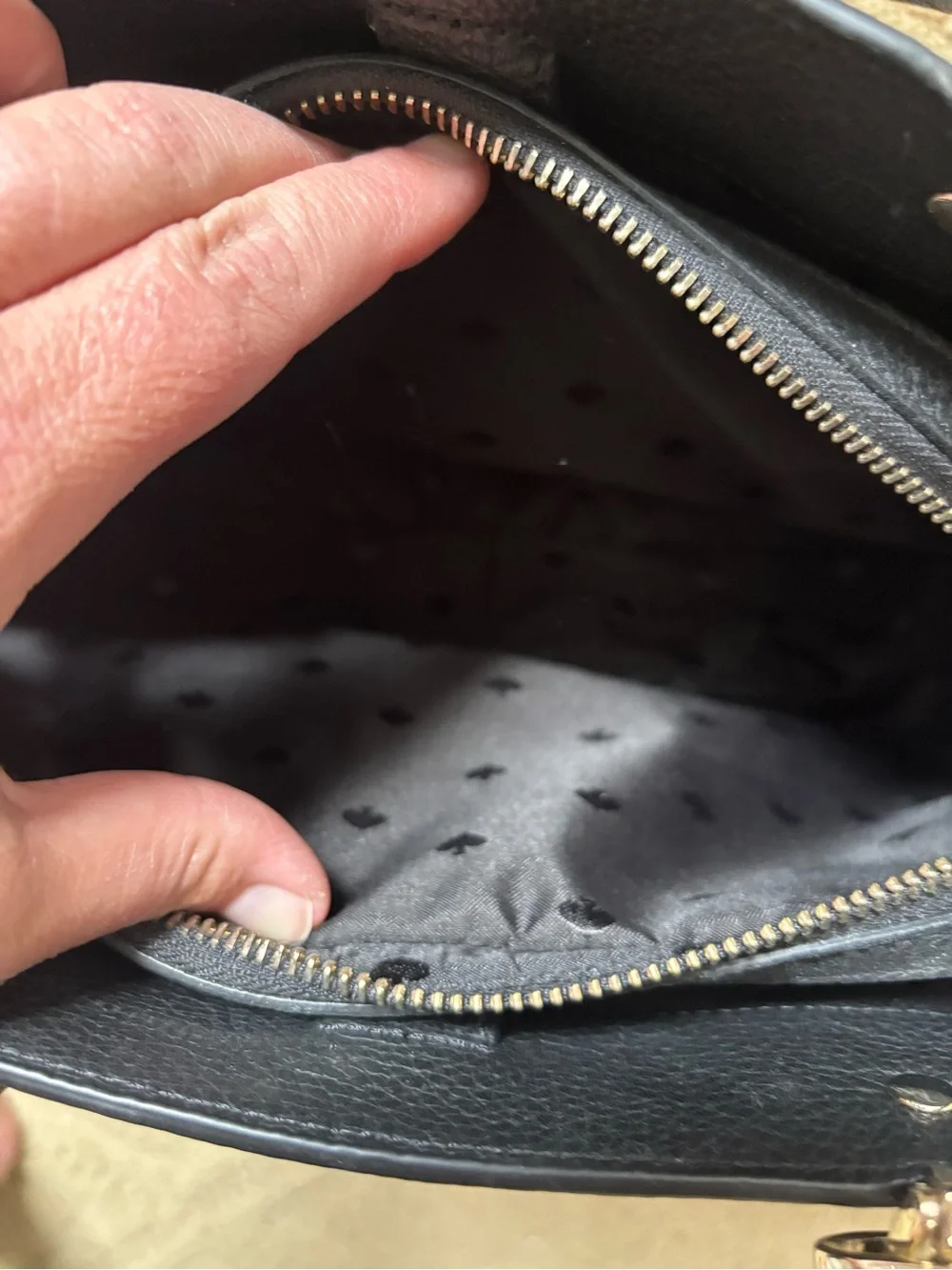 kate spade Black Pebbled Leather Top-Handle Crossbody Bag